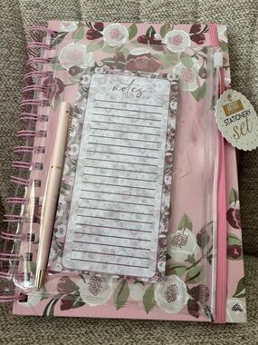 Floral Pink Notebook & Stationery Set - Artist Stationery